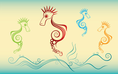 swimming sea creatures wallpaper