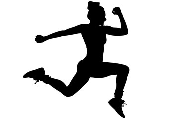 Digital png silhouette image of woman running on transparent background