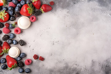 Frozen Delights: Vibrant Background with Ice Creams and Berry Decor