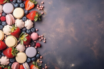 Frozen Delights: Vibrant Background with Ice Creams and Berry Decor