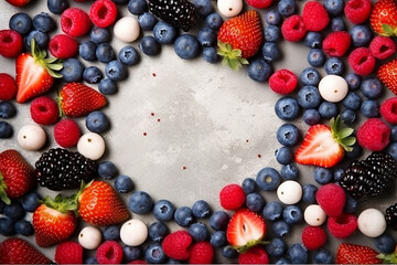 Frozen Delights: Vibrant Background with Ice Creams and Berry Decor