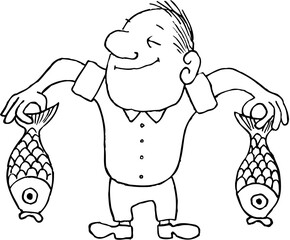 Man with two big fish