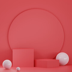 Premium 3D Rendering of Podium ฺPink Ball
