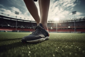 soccer foot sport shoe competition feet stadium game sneakers football. Generative AI.