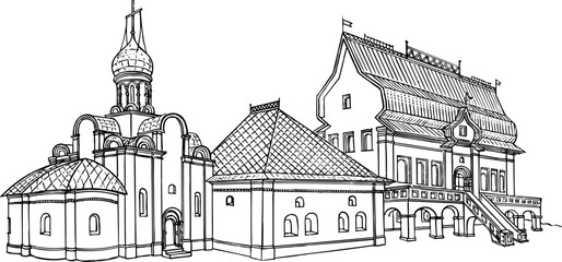 Naklejka premium Monastery complex