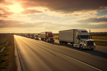 Obraz na płótnie Canvas HGV lorries on the highway