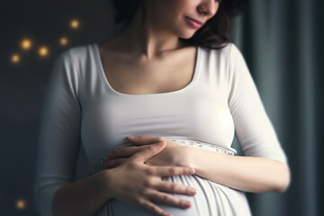 Expecting with Love Celebrating the Beautiful Journey of Pregnancy. created with Generative AI