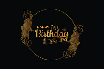 Happy birthday hand drawn lettering design template.