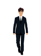 Illustration businessman in suit isolated - vector