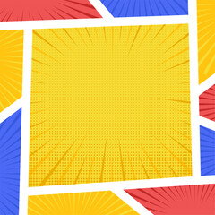 comic book panel page background template square 