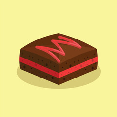 Brownies Chocolate Red Layered, cartoon brownie vector