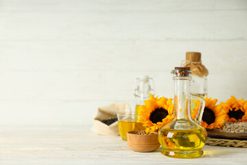 Concept of ingredients for cooking - Sunflower oil