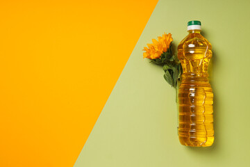 Concept of ingredients for cooking - Sunflower oil