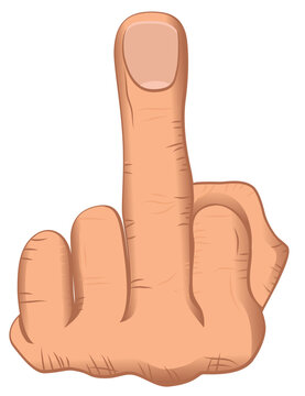 Hand showing the middle finger sign, Vector illustration isolated on white background.
