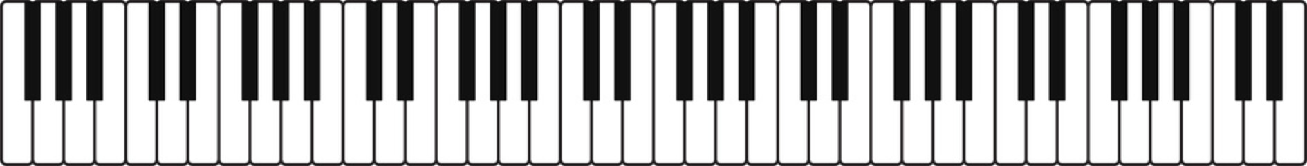 Naklejka premium Piano keyboard. the concept of musical instruments. Piano icon. Piano symbol .