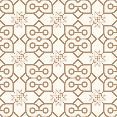 Vector seamless pattern. Modern stylish texture. Repeating geometric tiling of golden ornamental vector elements 