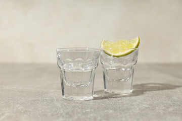 Concept of strong alcoholic drink - vodka drink