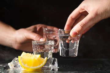 Foto op Plexiglas Concept of strong alcoholic drink - vodka drink © Atlas