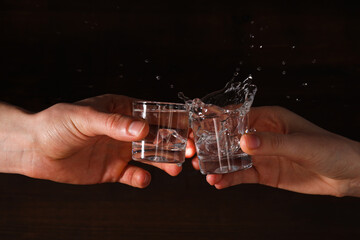 Concept of strong alcoholic drink - vodka drink