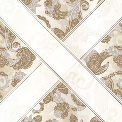 eps 10 vector seamless paisley background with ribbons