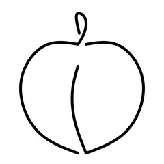 Illustration of a stylized peach