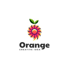 Vector Logo Illustration Orange Gradient Colorful Style