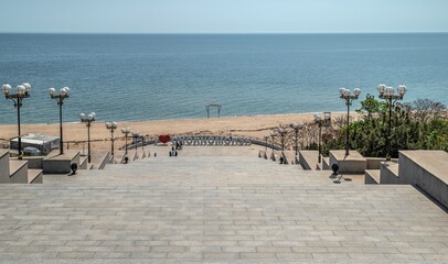 Seaside or Primorsky stairs in Chernomorsk, Ukraine
