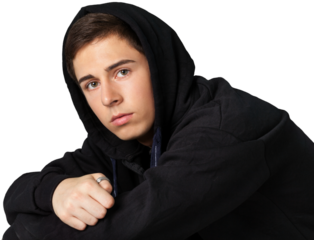 Portrait of Serious Young Man