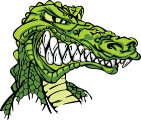 Obraz premium Cartoon Image of a Gator or Crocodile