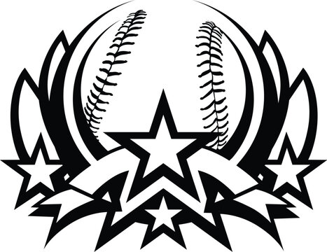 Graphic Template of Baseball  Vector Graphic