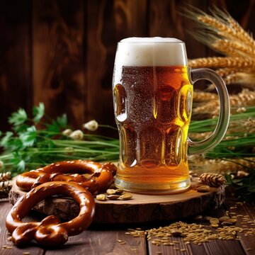 Oktoberfest, world largest beer festival or Volkfest. Held annually in Germany. Ai Generated.