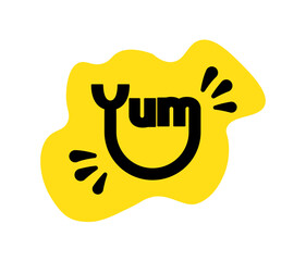 Yum Yum Word with Smile. Printable graphic tee