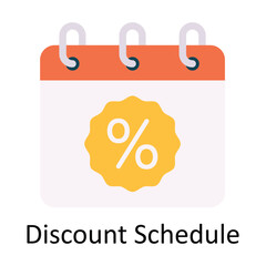 Discount Schedule Vector  Flat Icon Design illustration. Ecommerce and shopping Symbol on White background EPS 10 File