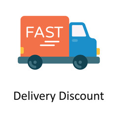 Delivery Discount Vector  Flat Icon Design illustration. Ecommerce and shopping Symbol on White background EPS 10 File