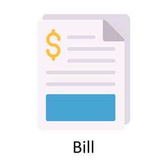 Bill Vector  Flat Icon Design illustration. Ecommerce and shopping Symbol on White background EPS 10 File