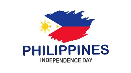 happy independence day philippines celebration animation with philippines flag. 12th June happy philippines day animation. suitable for greeting card animation and philippines day celebrations