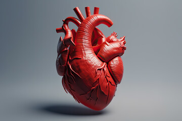 Anatomical Red Heart Illustration A Depiction of the Intricate Human Organ. created with Generative AI