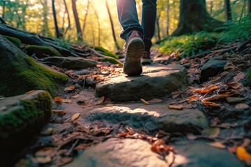 Fototapeta premium Nature's Path Exploring the Wilderness on a Serene Trail. created with Generative AI