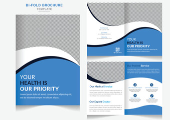 Healthcare medical bifold business brochure and creative cover design template