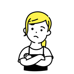 かわいい人物のイラストシリーズ _ 女性の店員_ 疑問