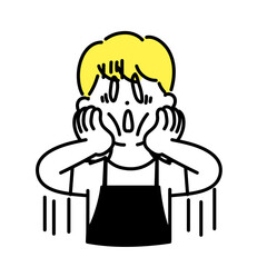 かわいい人物のイラストシリーズ _ 男性の店員_ 絶望