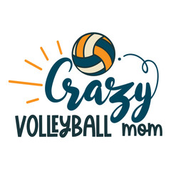 Volleyball lettering for greeting card design, signs, sport illustration. Festive decoration, t shirt design. Vector illustration