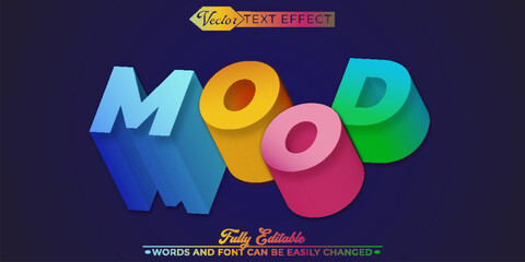 Naklejka premium Mood Colorful Editable Text Effect Template