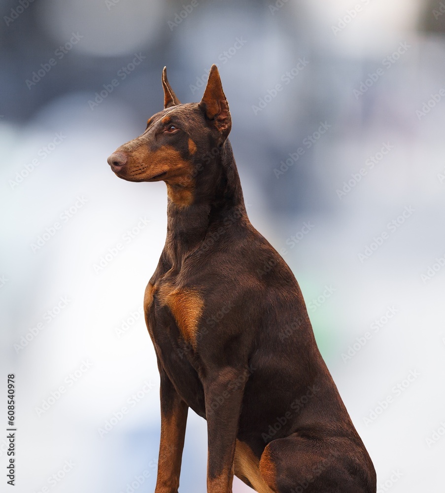 Canvas Prints Happy young smart dog on a background.