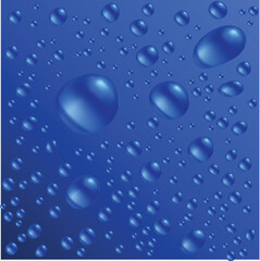 Water drops are on the blue surface. Vector seamless background image
