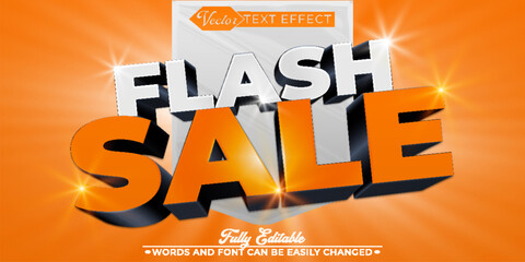 Orange Discount Flash Sale Vector Editable Text Effect Template