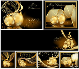 Gold Merry Christmas background collections