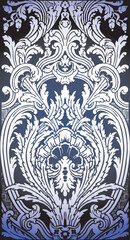 one patron of seamless pattern of Luis XIV bedroom