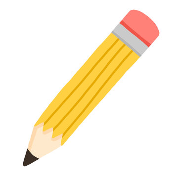 Cute Yellow Pencil Cartoon Illustration