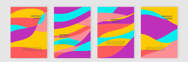 Obraz premium Modern abstract covers set, minimal covers design. Colorful geometric background, vector illustration.